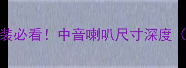 图片 宝马320li音响改装必看！中音喇叭尺寸深度（附选配技巧）🎶1