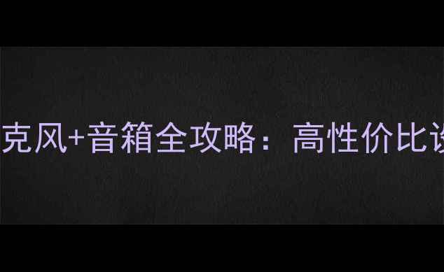 图片 家庭KTV必备功放+有线麦克风+音箱全攻略：高性价比设备推荐与使用技巧🎤🔊2