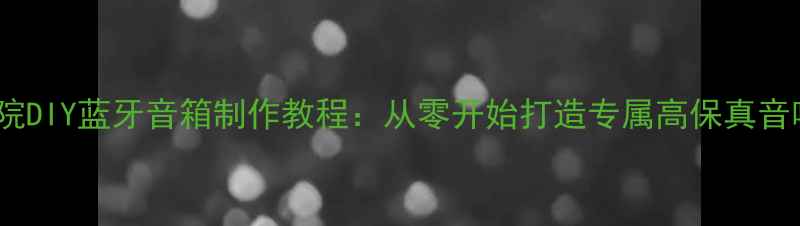 图片 家庭影院DIY蓝牙音箱制作教程：从零开始打造专属高保真音响系统2