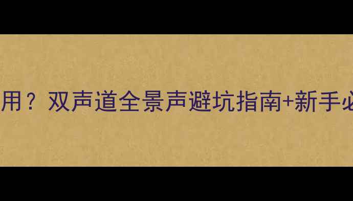 图片 家庭影院双喇叭怎么用？双声道全景声避坑指南+新手必看安装调试全攻略1