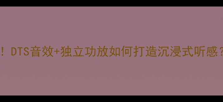 图片 家庭影院天花板！DTS音效+独立功放如何打造沉浸式听感？附选购攻略🎵2