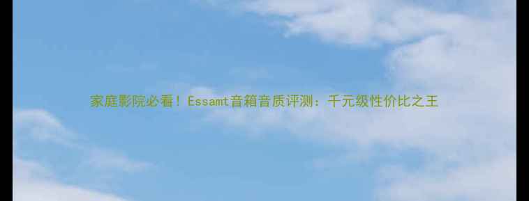 图片 家庭影院必看！Essamt音箱音质评测：千元级性价比之王