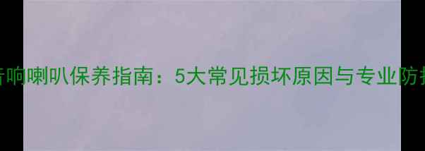 图片 家庭音响喇叭保养指南：5大常见损坏原因与专业防护技巧