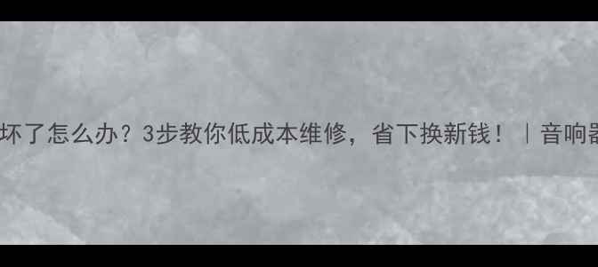 图片 家庭音响喇叭坏了怎么办？3步教你低成本维修，省下换新钱！｜音响器材保养指南1