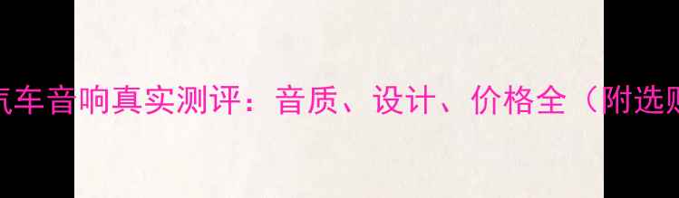 图片 小提琴汽车音响真实测评：音质、设计、价格全（附选购指南）