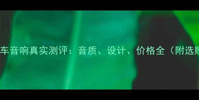 图片 小提琴汽车音响真实测评：音质、设计、价格全（附选购指南）1