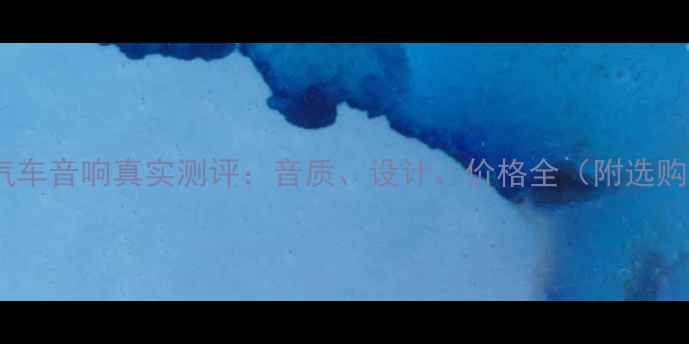 图片 小提琴汽车音响真实测评：音质、设计、价格全（附选购指南）2