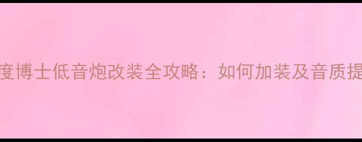 图片 尼桑风度博士低音炮改装全攻略：如何加装及音质提升技巧