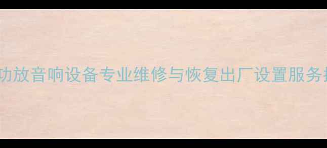 图片 山水功放音响设备专业维修与恢复出厂设置服务指南1