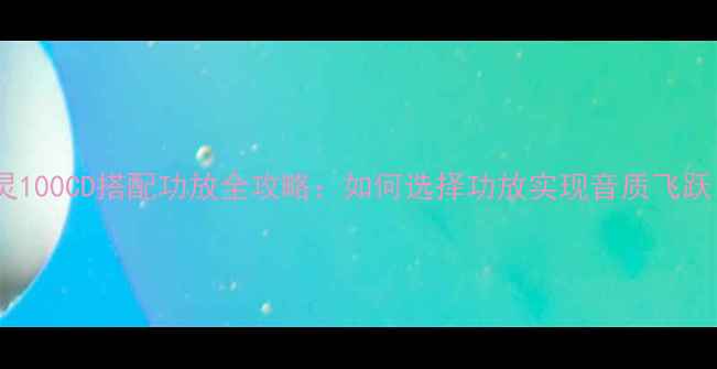 图片 山灵100CD搭配功放全攻略：如何选择功放实现音质飞跃？1