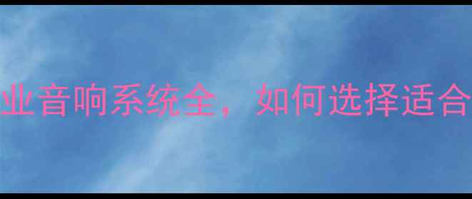 图片 工程音响是什么？专业音响系统全，如何选择适合的设备？｜避坑指南