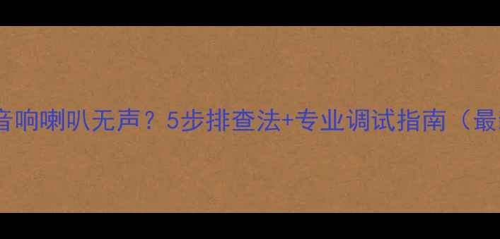 图片 帕萨特音响喇叭无声？5步排查法+专业调试指南（最新版）1