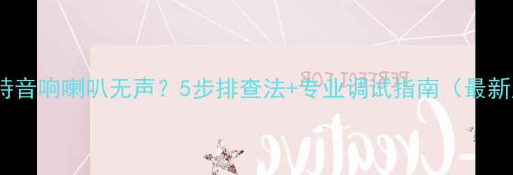 图片 帕萨特音响喇叭无声？5步排查法+专业调试指南（最新版）2