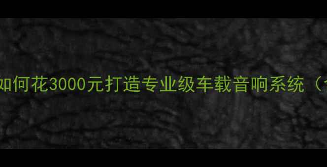 图片 帕萨特音响改装全攻略：如何花3000元打造专业级车载音响系统（含品牌测评与安装教程）2