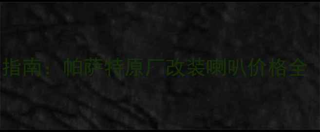 图片 帕萨特音响改装指南：帕萨特原厂改装喇叭价格全（附选购攻略）1