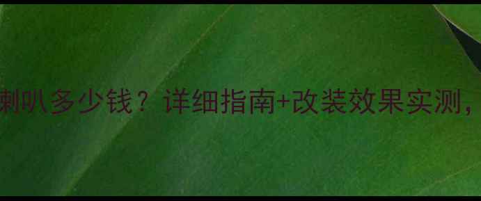 图片 帝豪EC715换喇叭多少钱？详细指南+改装效果实测，附预算清单2