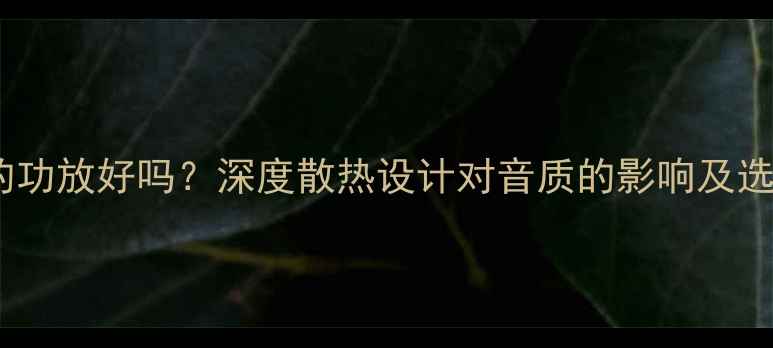 图片 带风扇的功放好吗？深度散热设计对音质的影响及选购指南2