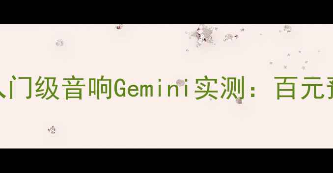 图片 平价音响天花板！入门级音响Gemini实测：百元预算也能听出高级感