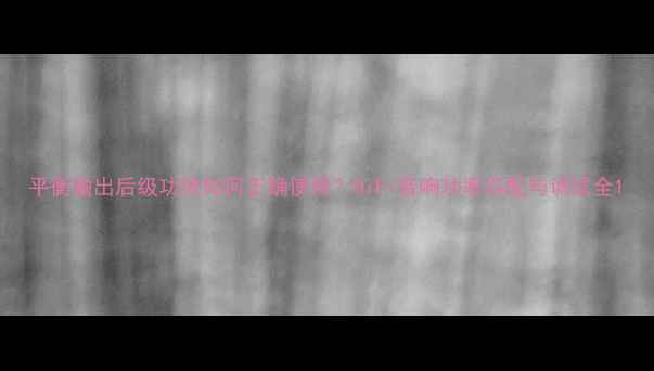 图片 平衡输出后级功放如何正确使用？HiFi音响功率匹配与调试全1