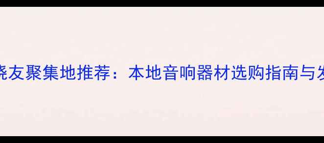图片 广州十大音响发烧友聚集地推荐：本地音响器材选购指南与发烧圈活动全攻略