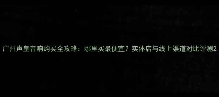 图片 广州声皇音响购买全攻略：哪里买最便宜？实体店与线上渠道对比评测2