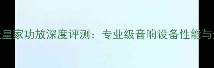 图片 广州舟麦皇家功放深度评测：专业级音响设备性能与选购指南