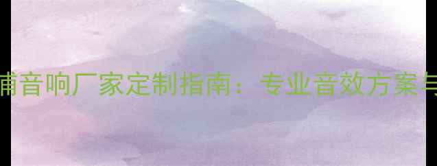 图片 广州飞利浦音响厂家定制指南：专业音效方案与核心技术