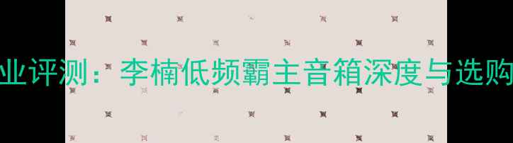 图片 度专业评测：李楠低频霸主音箱深度与选购指南