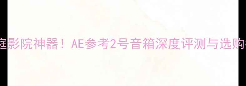 图片 度家庭影院神器！AE参考2号音箱深度评测与选购指南2