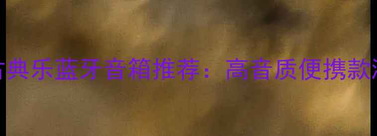 图片 度最佳古典乐蓝牙音箱推荐：高音质便携款测评指南