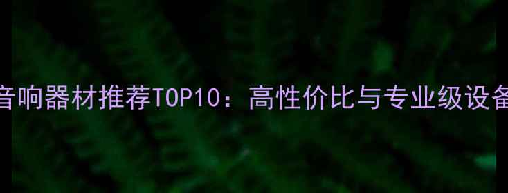 图片 度音响器材推荐TOP10：高性价比与专业级设备全