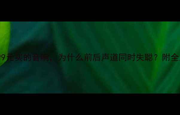 图片 开箱实测我花3999元买的音响，为什么前后声道同时失聪？附全屋调试避坑指南1