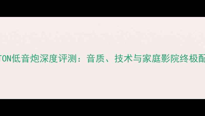 图片 德国CANTON低音炮深度评测：音质、技术与家庭影院终极配置指南1