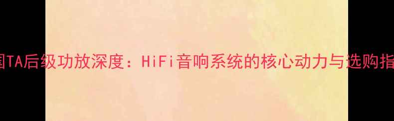 图片 德国TA后级功放深度：HiFi音响系统的核心动力与选购指南2