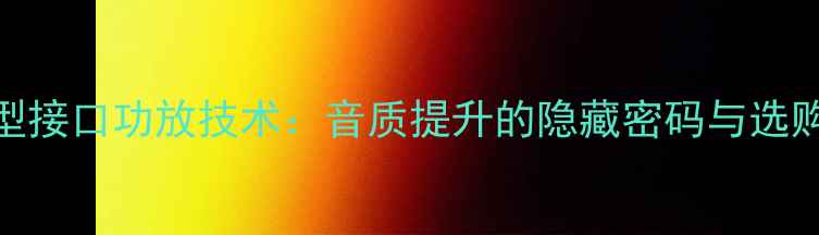 图片 德国T型接口功放技术：音质提升的隐藏密码与选购指南2