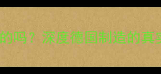 图片 德国ie喇叭是德国的吗？深度德国制造的真实品质与核心技术1