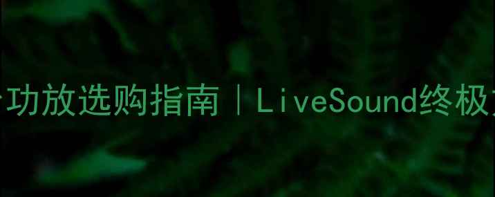 图片 德国专业舞台功放选购指南｜LiveSound终极方案大公开✨