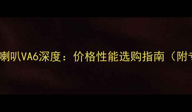 图片 德国小提琴喇叭VA6深度：价格性能选购指南（附专业评测）2