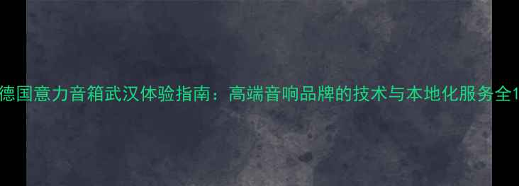 图片 德国意力音箱武汉体验指南：高端音响品牌的技术与本地化服务全1