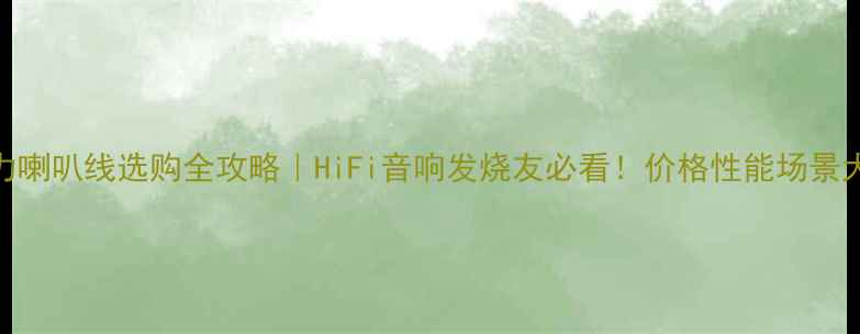 图片 德国敏力喇叭线选购全攻略｜HiFi音响发烧友必看！价格性能场景大公开✨