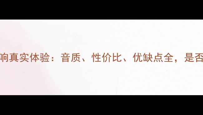 图片 德国美高音响真实体验：音质、性价比、优缺点全，是否值得入手？