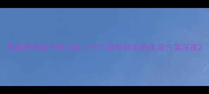 图片 德国老虎鱼汽车功放：HiFi级车载音响改装方案深度2