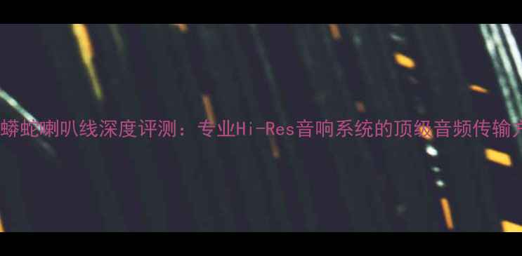 图片 德国蟒蛇喇叭线深度评测：专业Hi-Res音响系统的顶级音频传输方案1