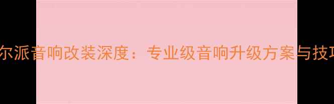 图片 德国阿尔派音响改装深度：专业级音响升级方案与技巧指南1