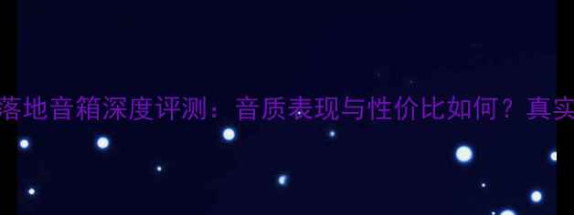 图片 德国飞星落地音箱深度评测：音质表现与性价比如何？真实体验报告