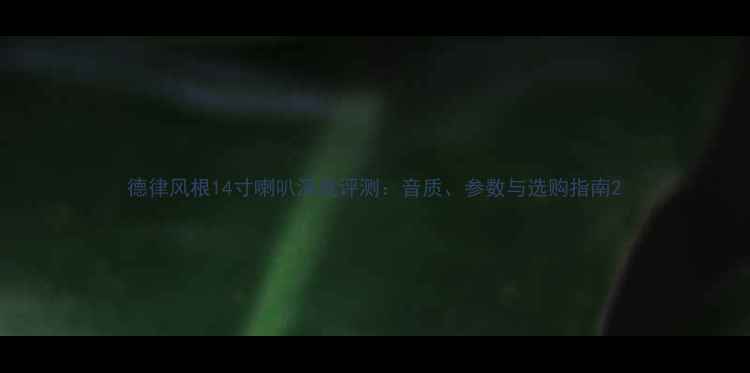 图片 德律风根14寸喇叭深度评测：音质、参数与选购指南2