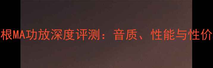 图片 德律风根MA功放深度评测：音质、性能与性价比全面