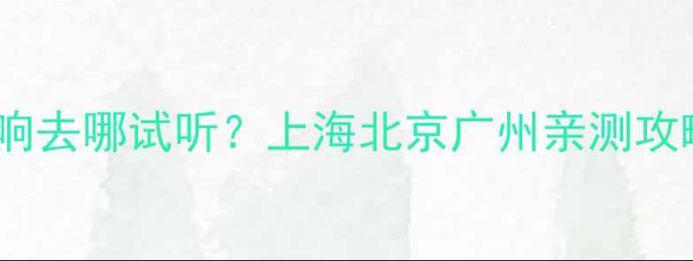 图片 必看！HIFI音响去哪试听？上海北京广州亲测攻略+避坑指南🎶