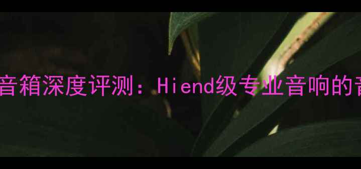 图片 惠威Hiend音箱深度评测：Hiend级专业音响的音质与设计