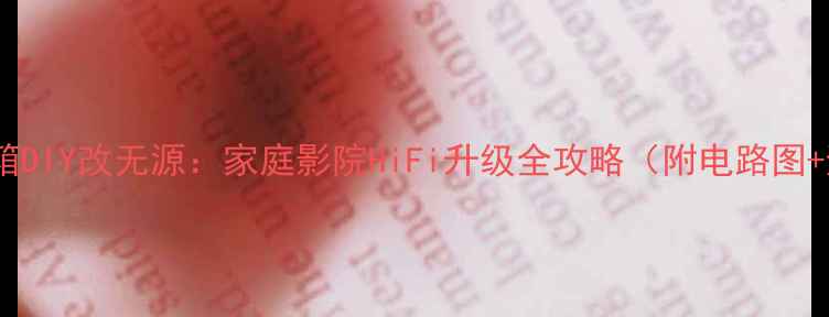 图片 惠威有源音箱DIY改无源：家庭影院HiFi升级全攻略（附电路图+避坑指南）1